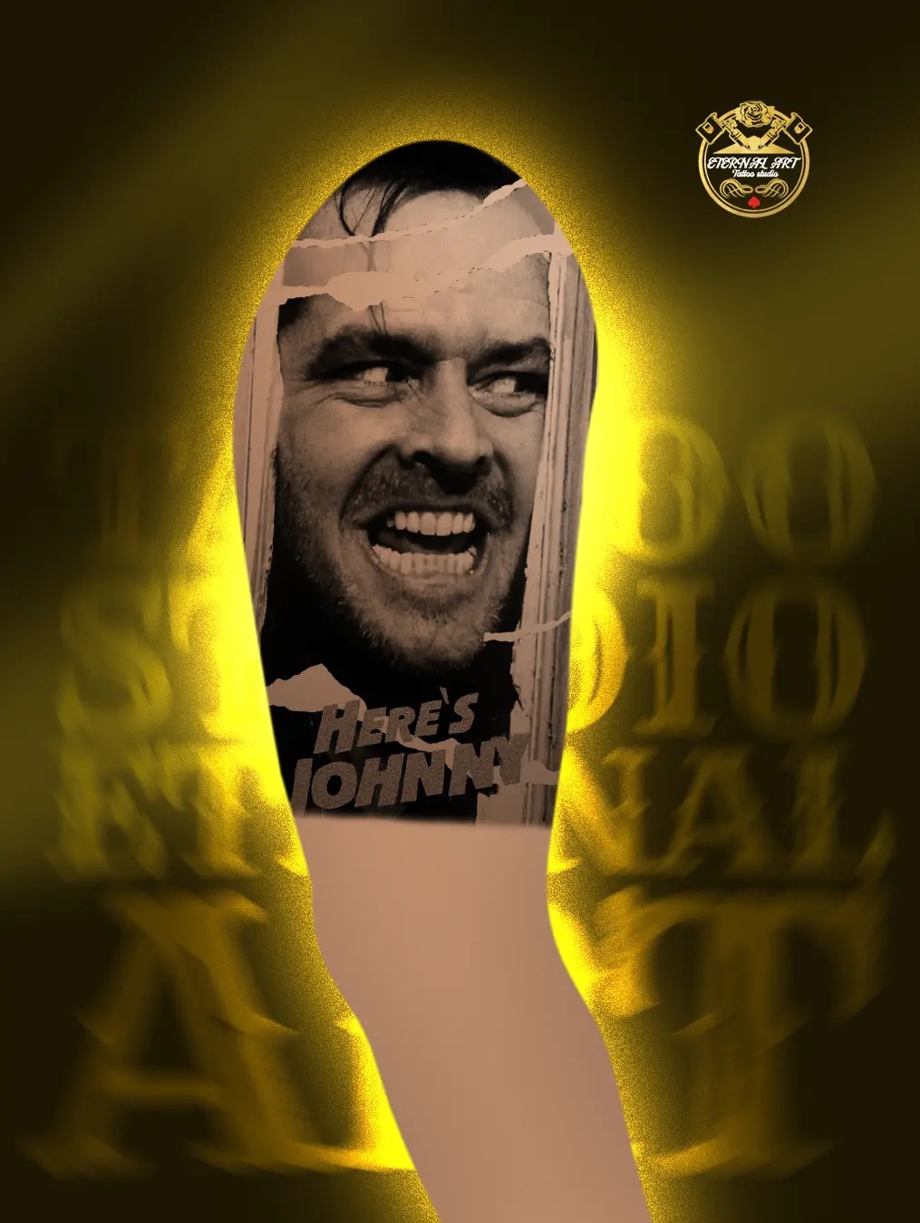 Tattoo skica Johnny (The Shining - Isijavanje) - Originalni dizajn Eternal Art Lešnica